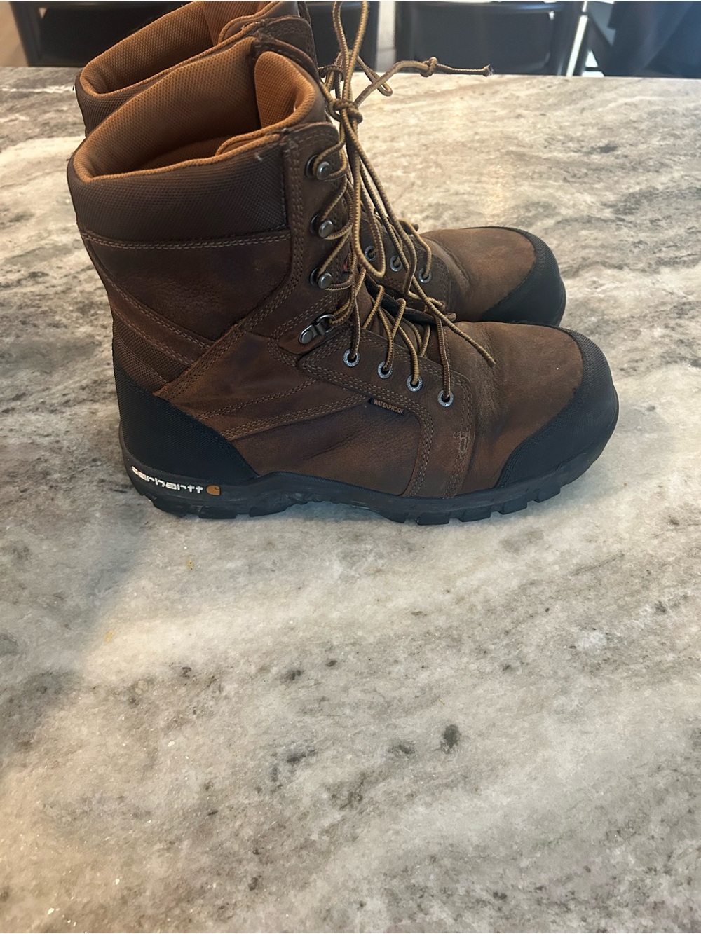 Carhartt Men's Brown Waterproof Work Boots size 11.5
